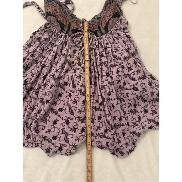 Free People Elowen Strapless Printed Romper Purple Lavender Fields XS - Picture 11 of 11